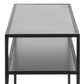 Seaford Black Metal Console Table with Black Top