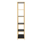 Seaford Tall Gold Metal Bookcase with 5 Black Shelves