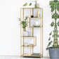 Seaford Tall Gold Metal Bookcase with 5 Black Shelves