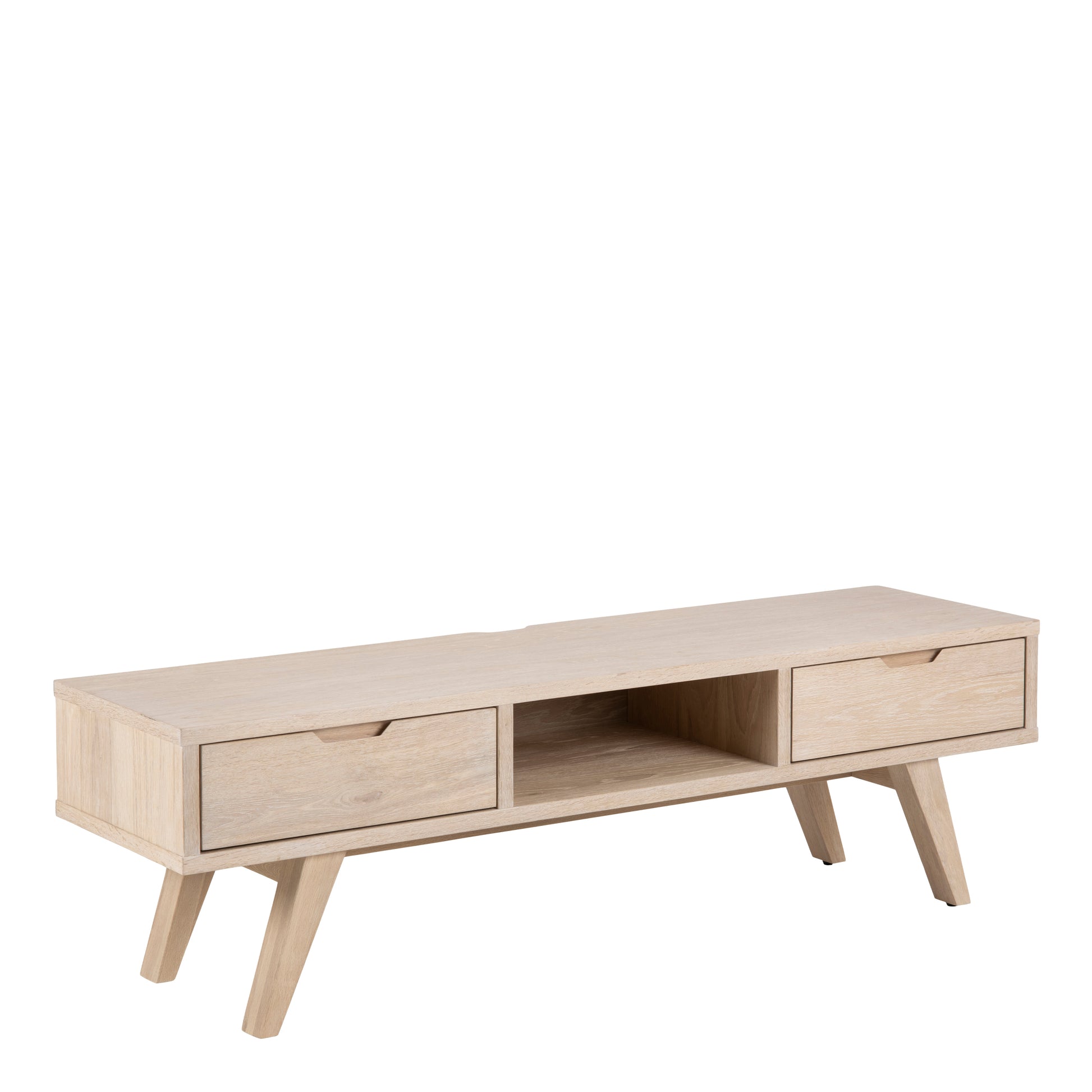 A-Line TV Unit with 2 Drawers in White Oak