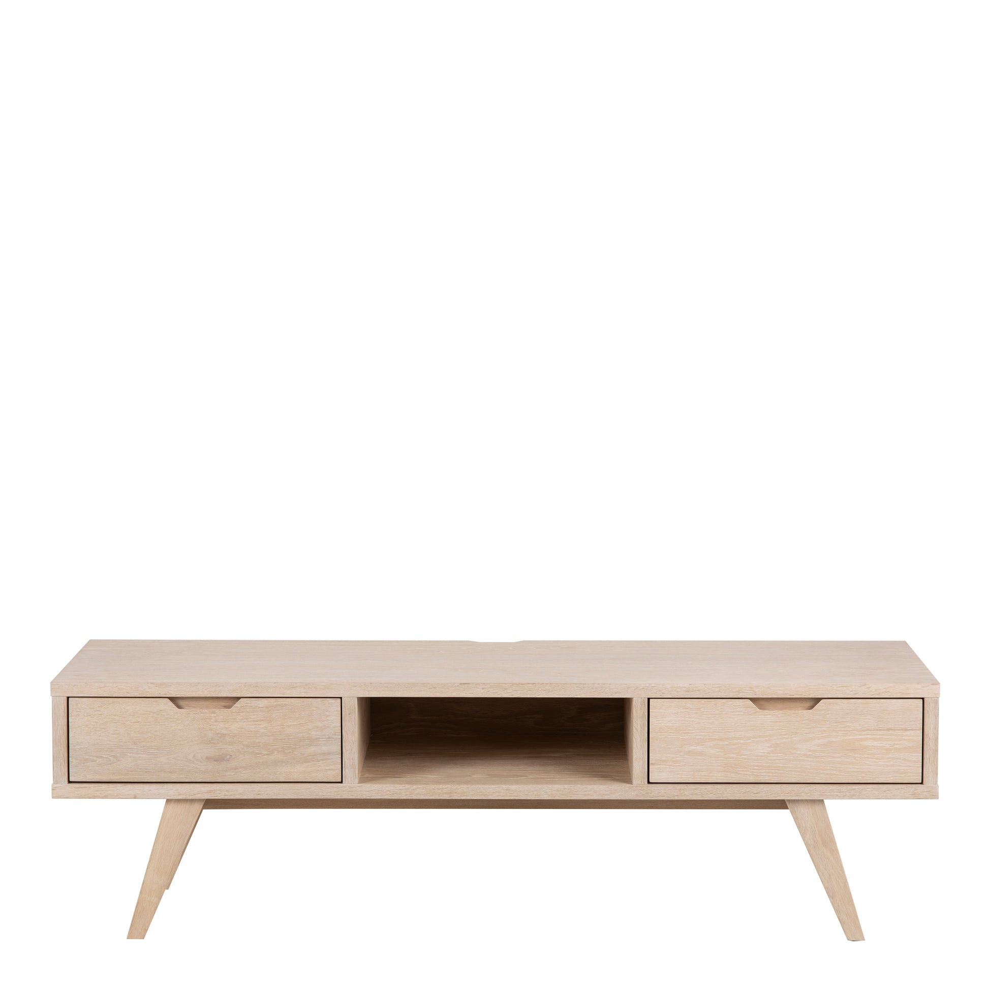 A-Line TV Unit with 2 Drawers in White Oak