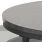 Spiro Round/Oval Coffee Table Set with Black Marble/Smoked Melamine Glass Top