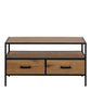 Seaford TV Unit 2 Drawers in Black & Oak