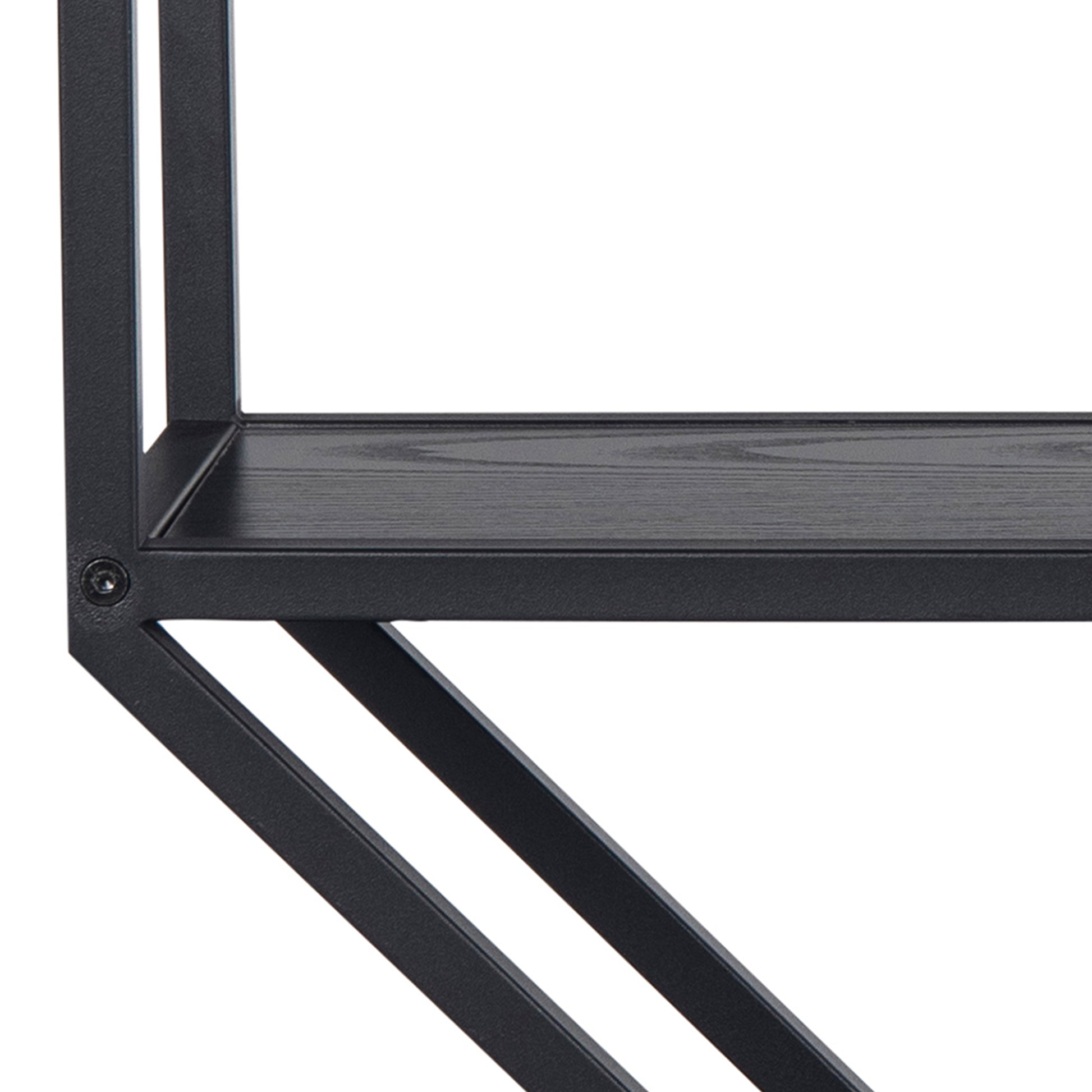 Seaford Octagonal Metal Wall Shelf in Black