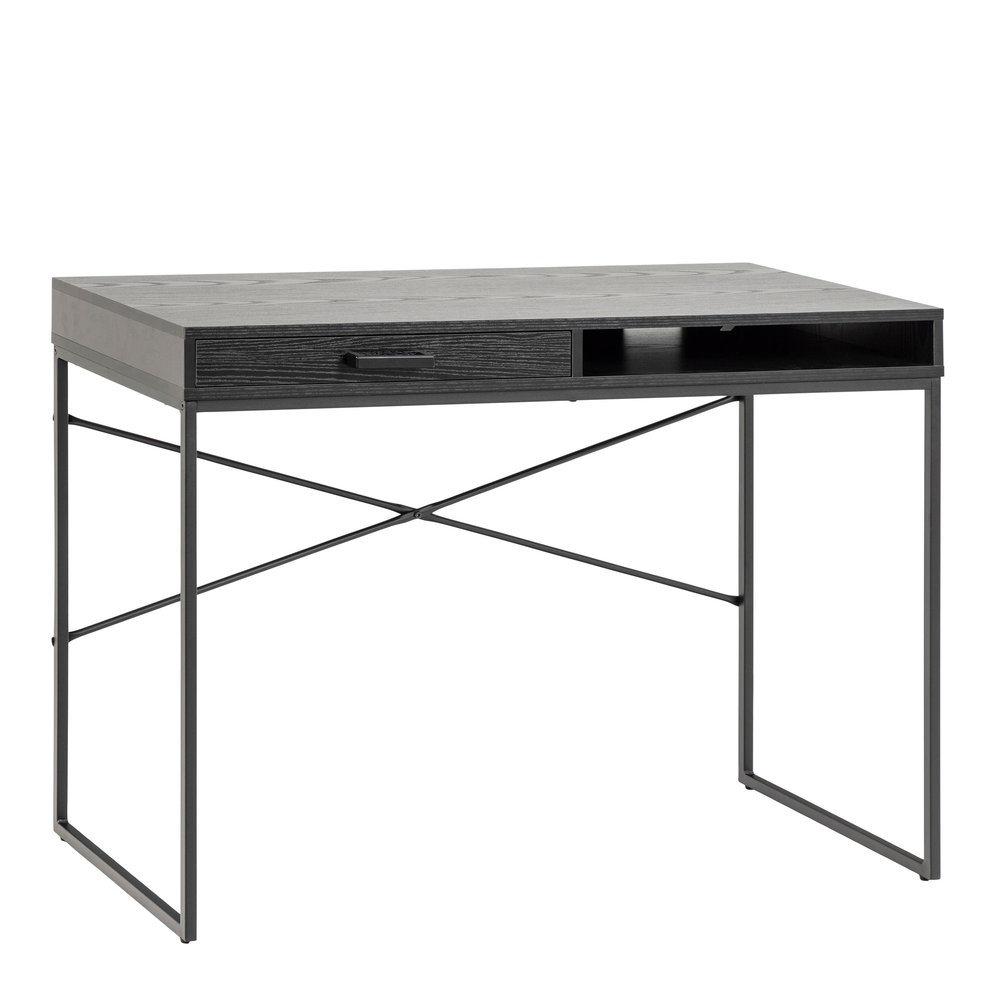 Seaford 1 Drawer Office Desk in Ash Black