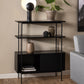 Angus Small Bookcase with 2 Sliding Doors in Black