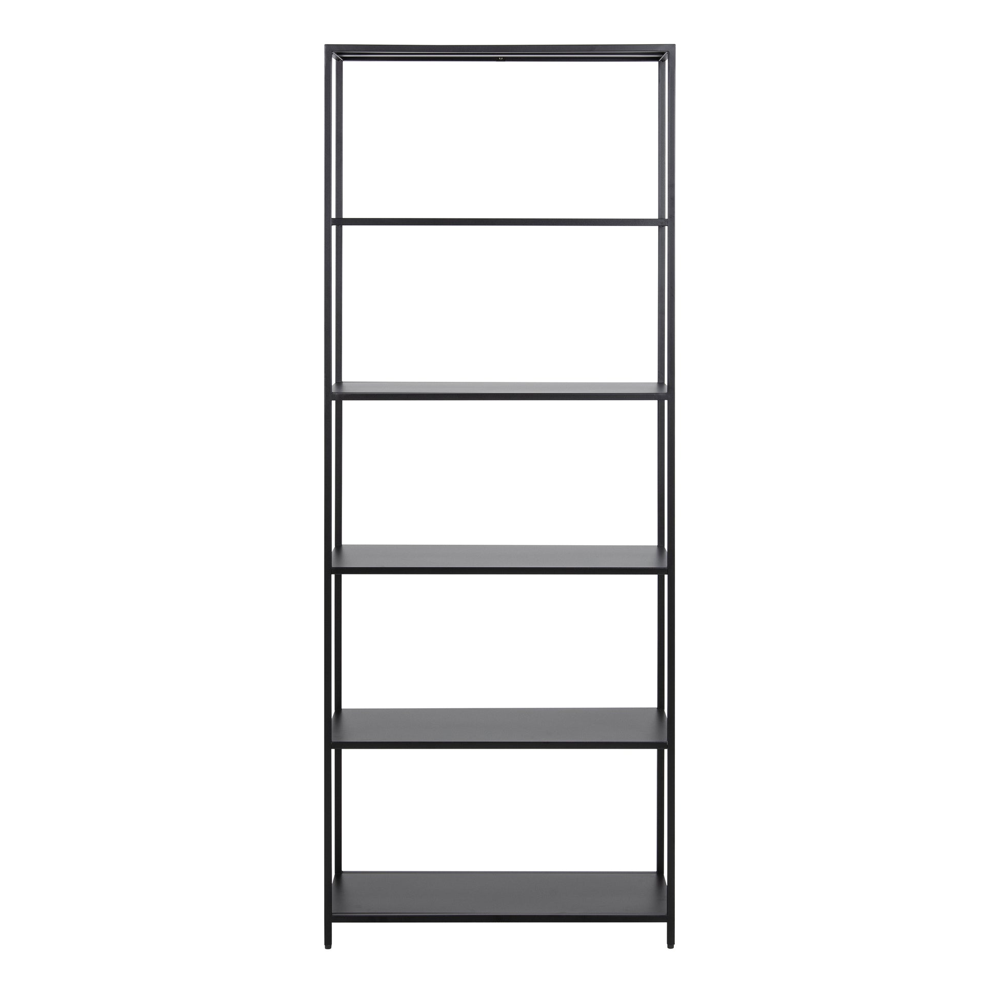 Newcastle Tall Bookcase with 5 Shelves in Matt Black