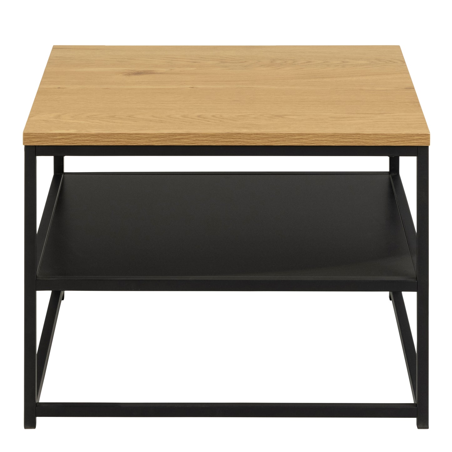 Gila Square Coffee Table with Open Shelf in Oak & Black