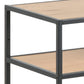 Seaford Console Table, 2 Shelves in Black and Oak