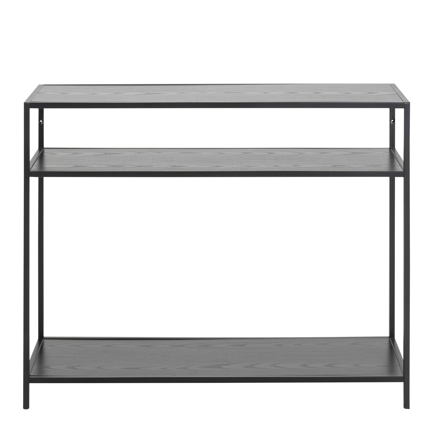 Seaford Console Table with 2 Shelves in Black