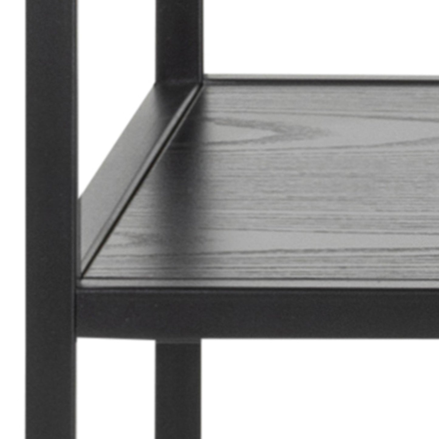 Seaford Console Table with 2 Shelves in Black