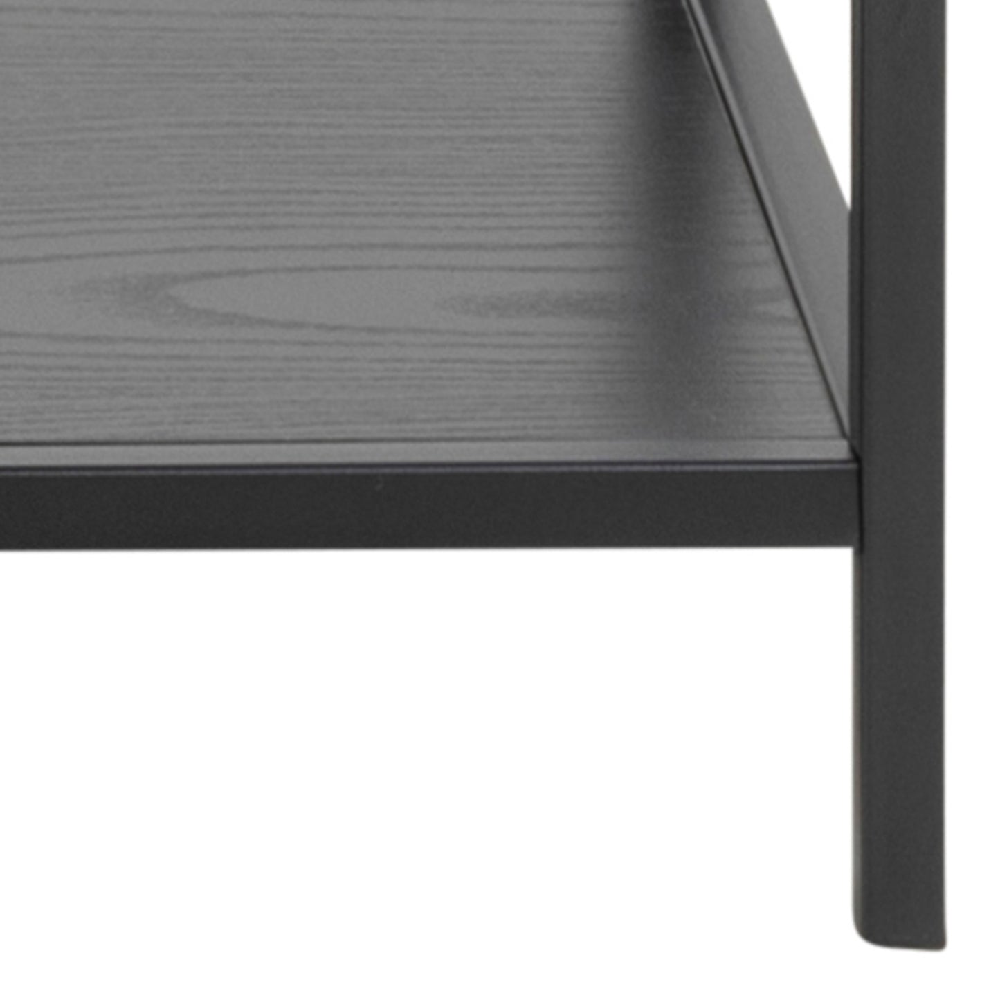 Seaford Console Table with 2 Shelves in Black