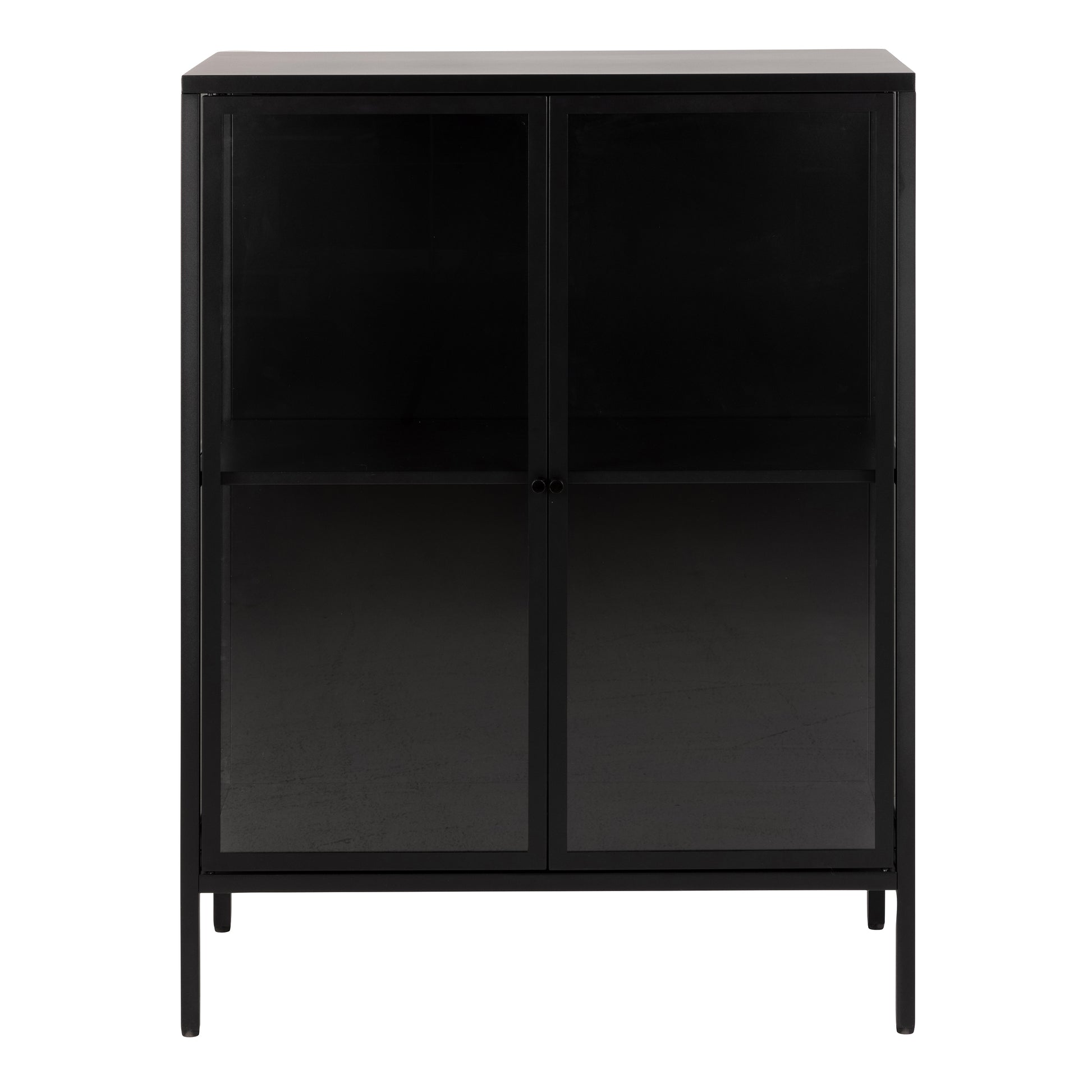 Newcastle Low 2 Door Display Cabinet in Matt Black