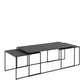 Infinity Square/Coffee Table Setin Matt Black Set of 3