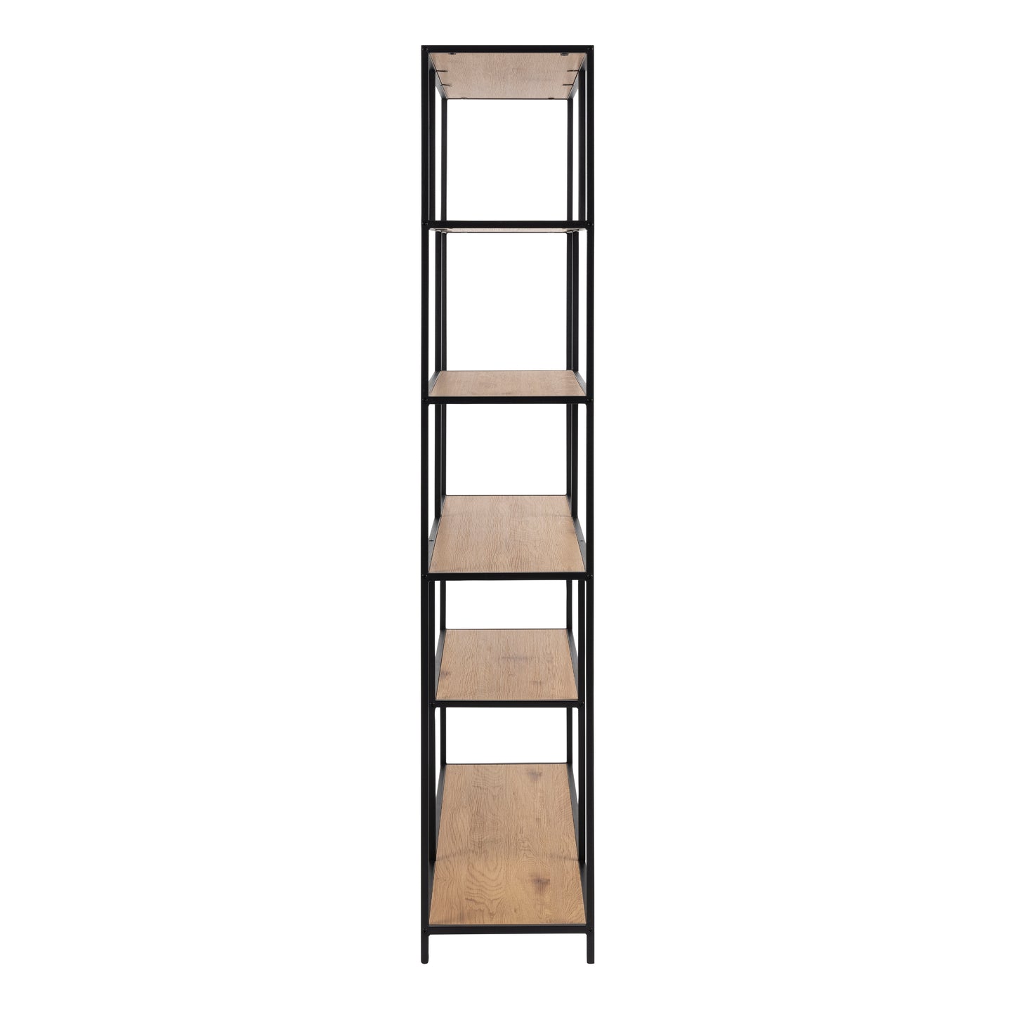 Seaford  Bookcase with 5 Shelves in Black and Oak