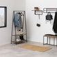 Seaford Black Metal Clothes Rack with 2 Oak Shelves