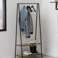 Seaford Black Metal Clothes Rack with 2 Oak Shelves