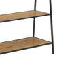 Seaford Black Metal Clothes Rack with 2 Oak Shelves