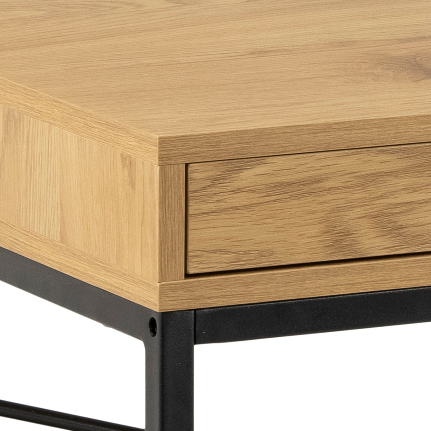 Seaford Office Desk with 1 Drawer in Black and Oak