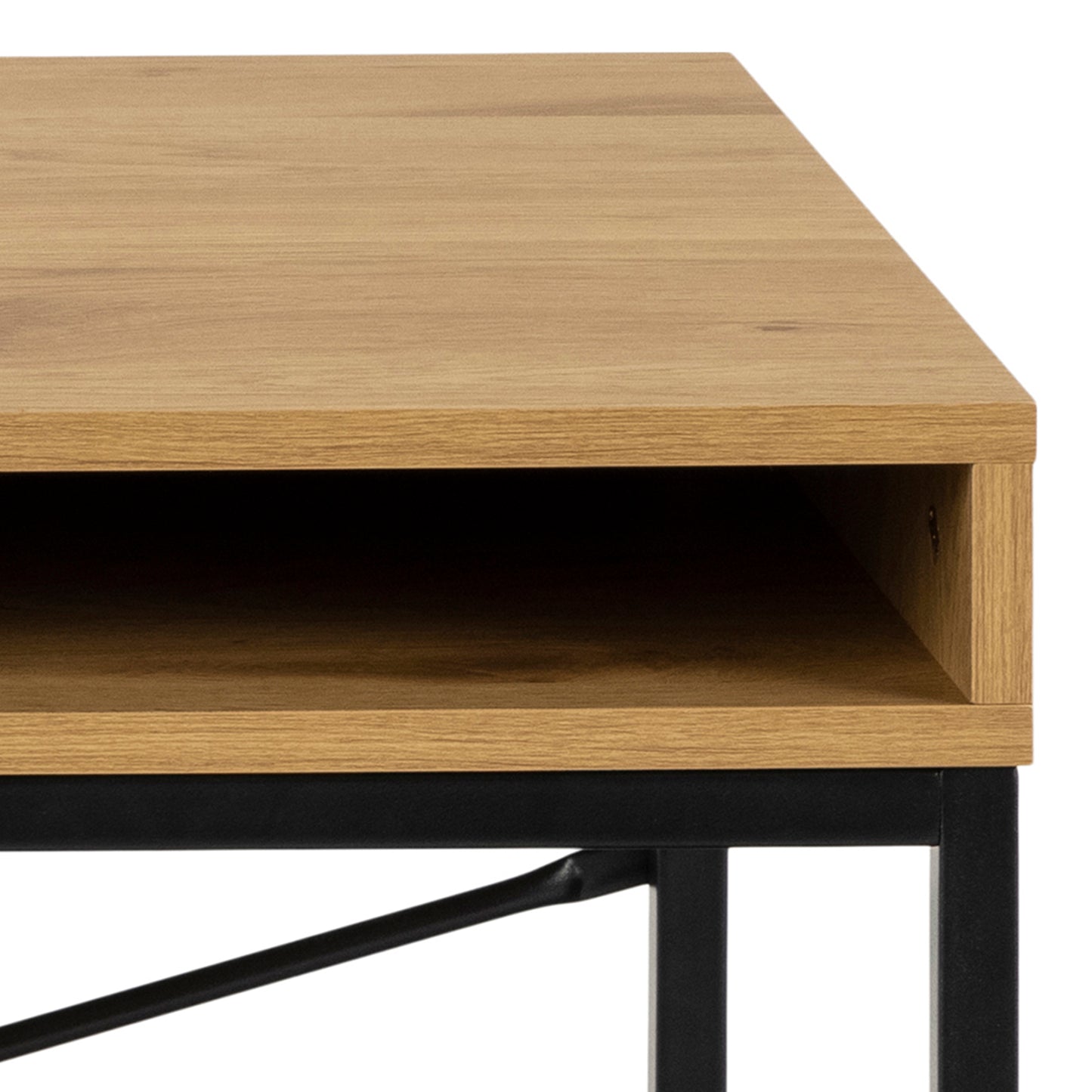 Seaford Office Desk with 1 Drawer in Black and Oak