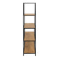 Seaford Bookcase with 4 Shelves in Black and Oak