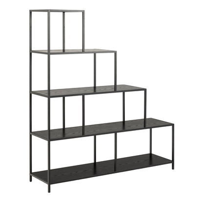 Seaford Bookcase with 4 Shelves in Black