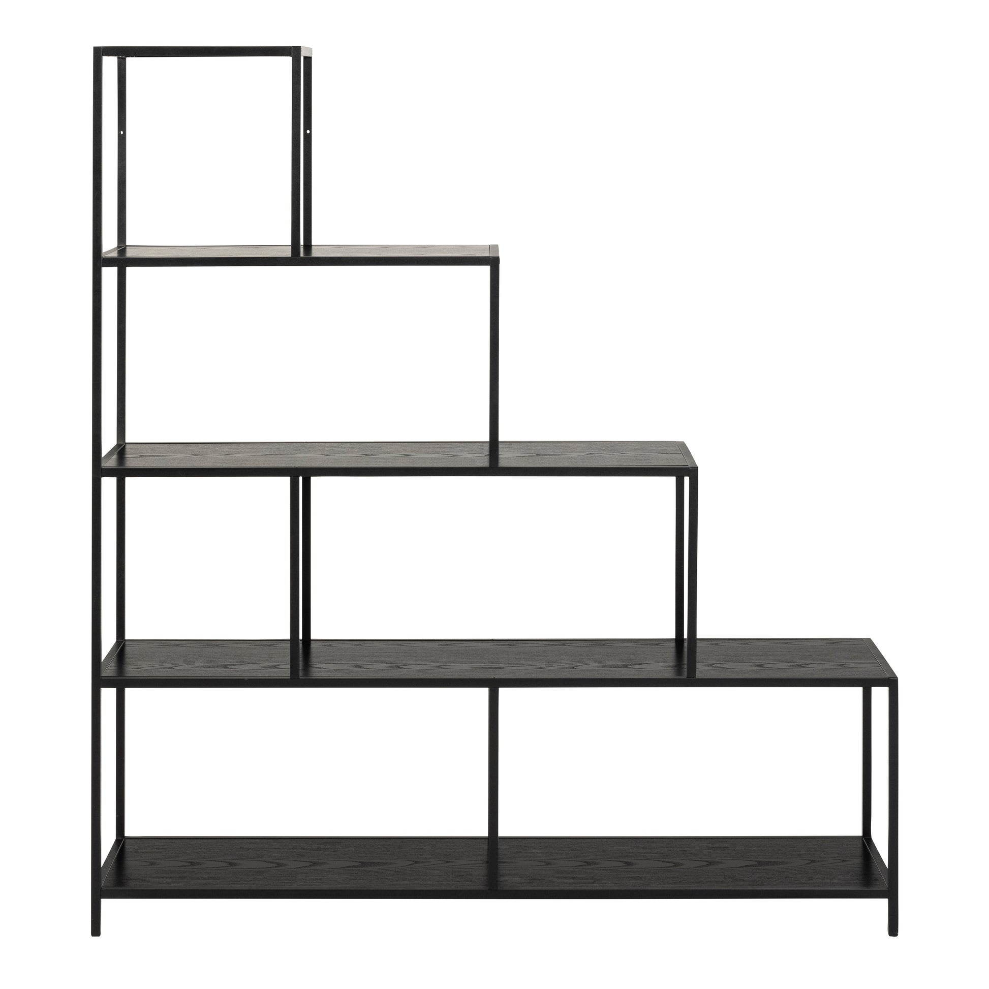 Seaford Bookcase with 4 Shelves in Black