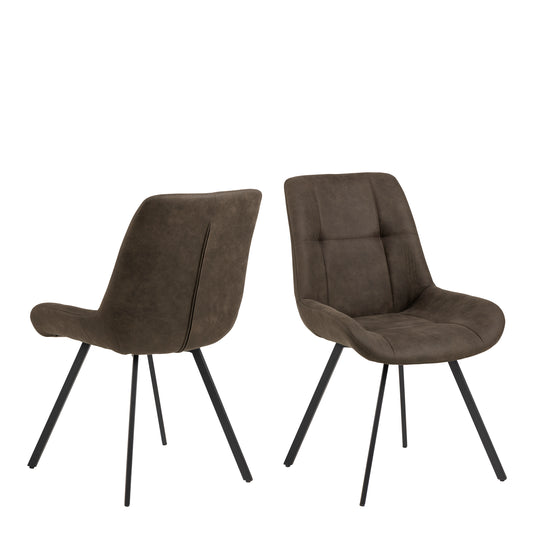 Waylor Dining Chair in Anthracite Fabric Set of 2