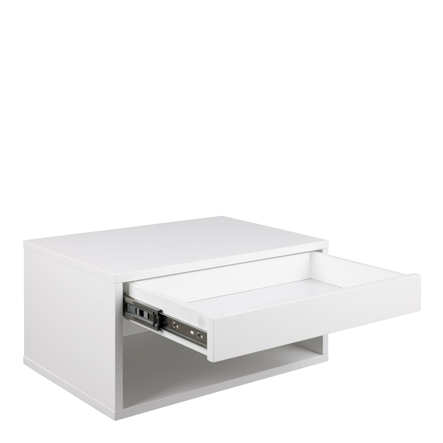 Cholet Square Bedside Table with 1 Drawer in White