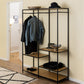 Seaford Clothes Rack with 4 Shelves in Black and Oak