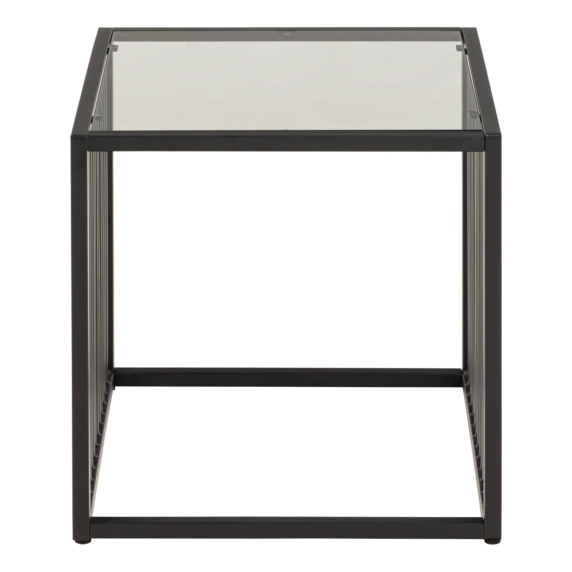 Strington Side Table in Black with Glass Top