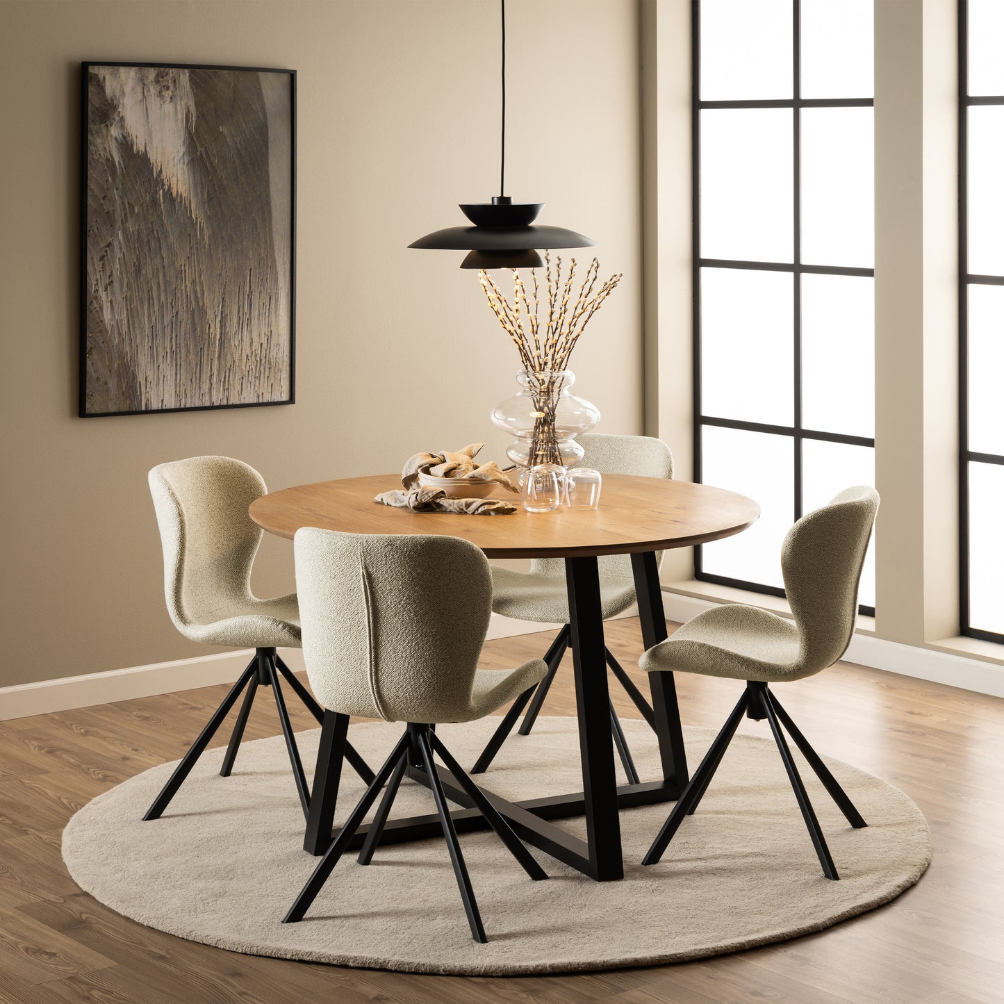 Malika Dining Table in Wild Oak