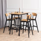 Roxby Bar Stool, Black and Oak Set of 2