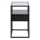 Randolf Bedside Table in Black with Smoked Glass