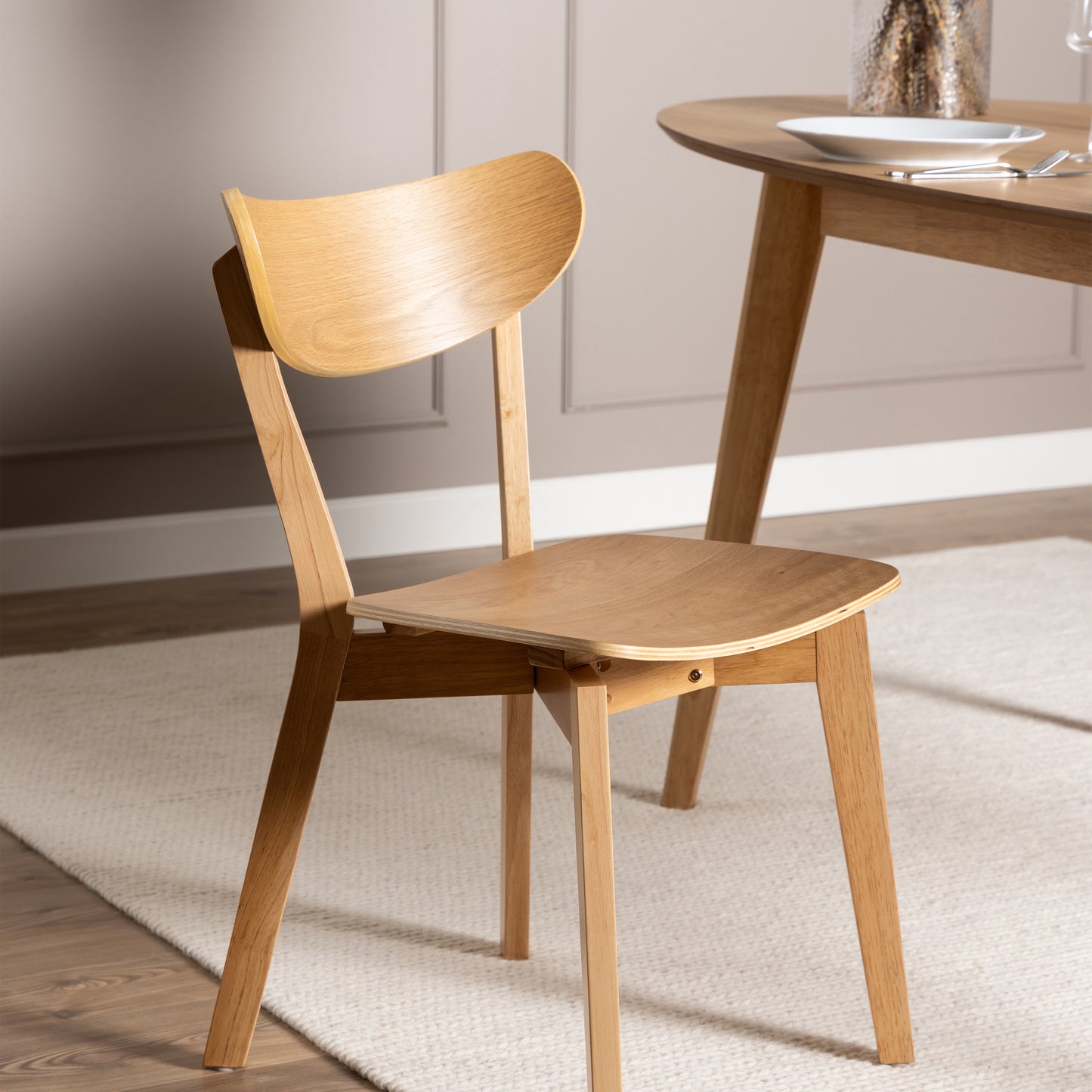 Roxby Dining Chairs in Oak Set of 2