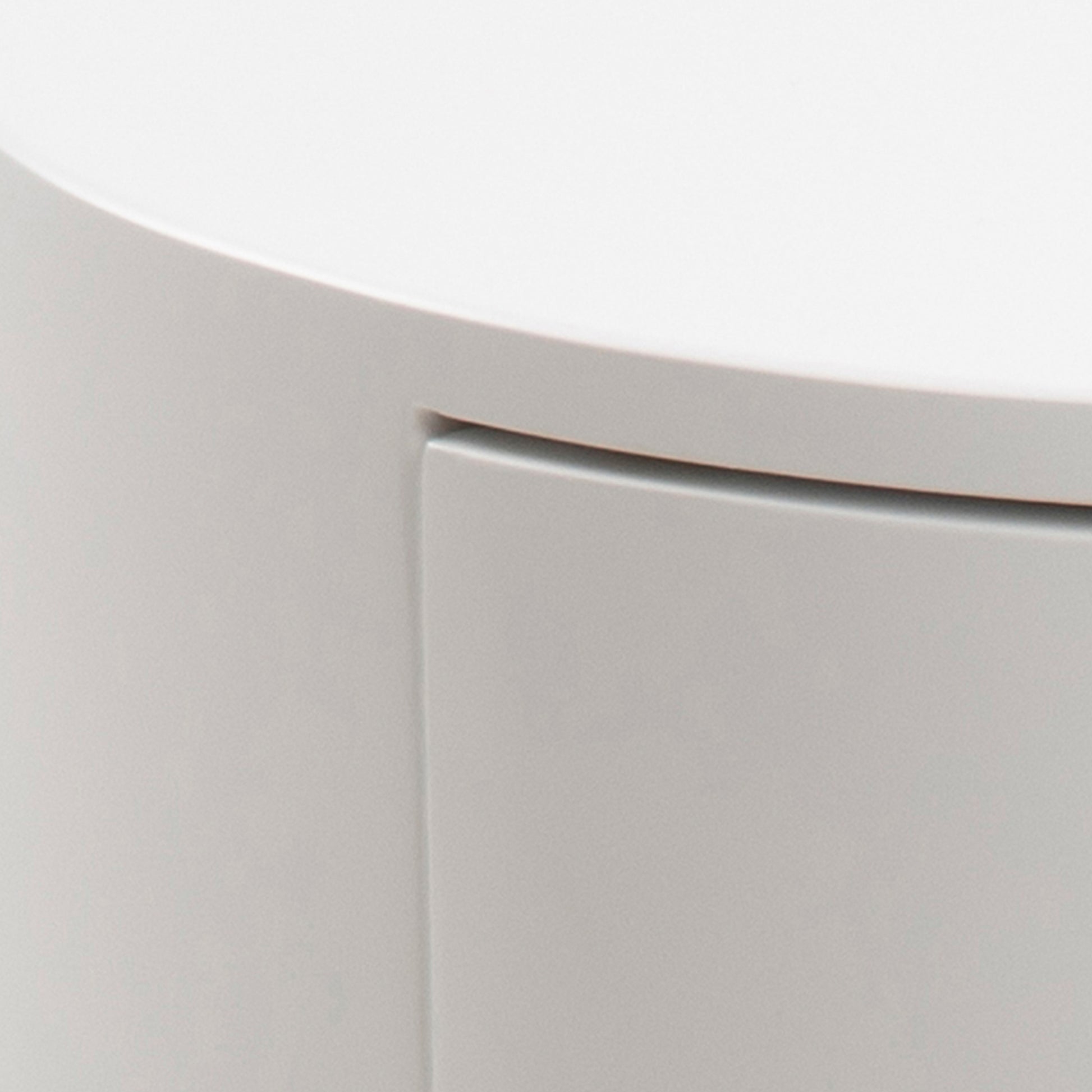 Polo Round Bedside Table in White and Black