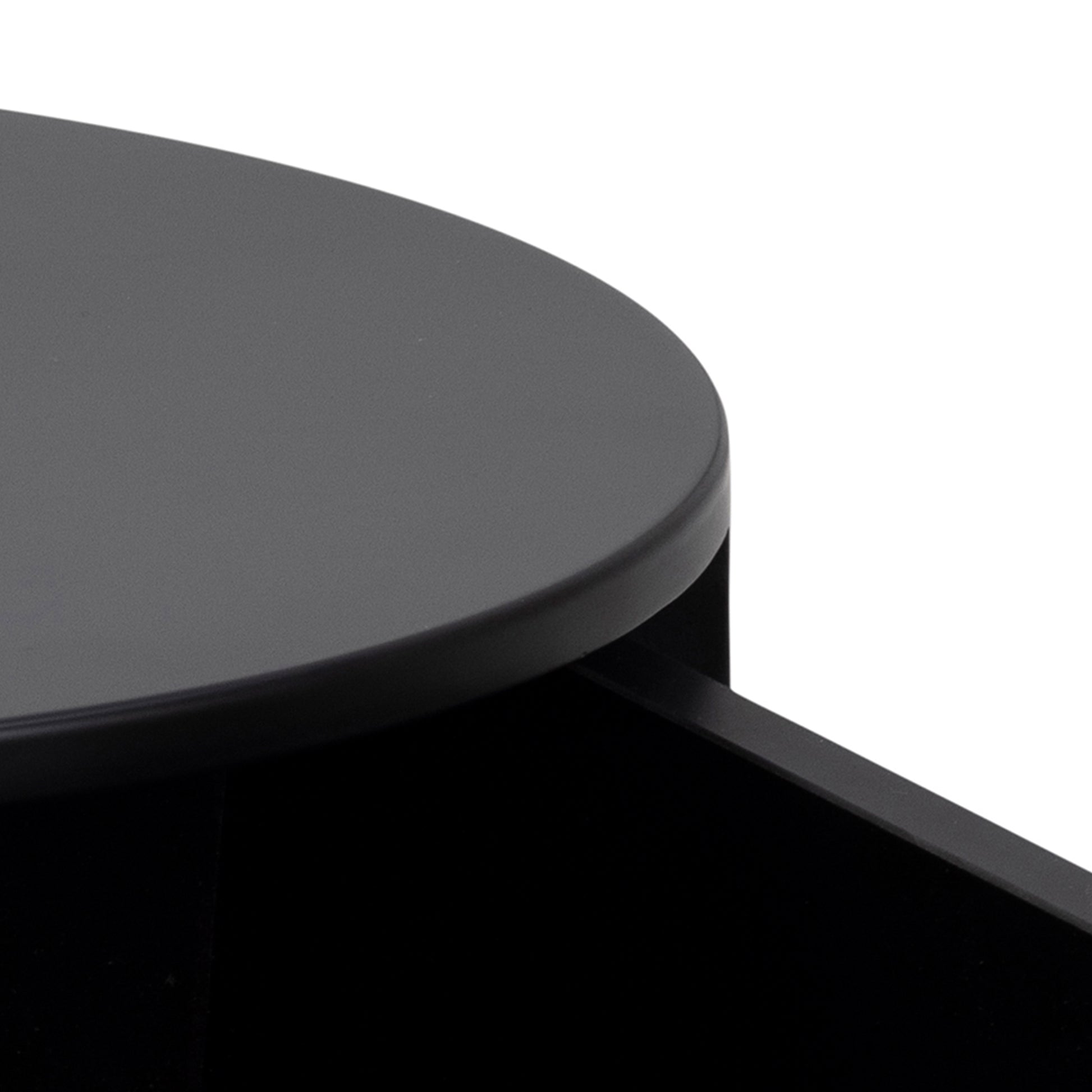 Polo Round Bedside Table in Black