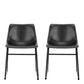 I_Oregon Dining Chair In Black with Cream Stitching, Set of 2.