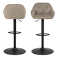 Brooke Swivel Bar Stool with Height Adjustable Function in Beige Set of 2