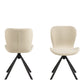 Batilda Swivel Dining Chairs in Cream Fabic Set of 2