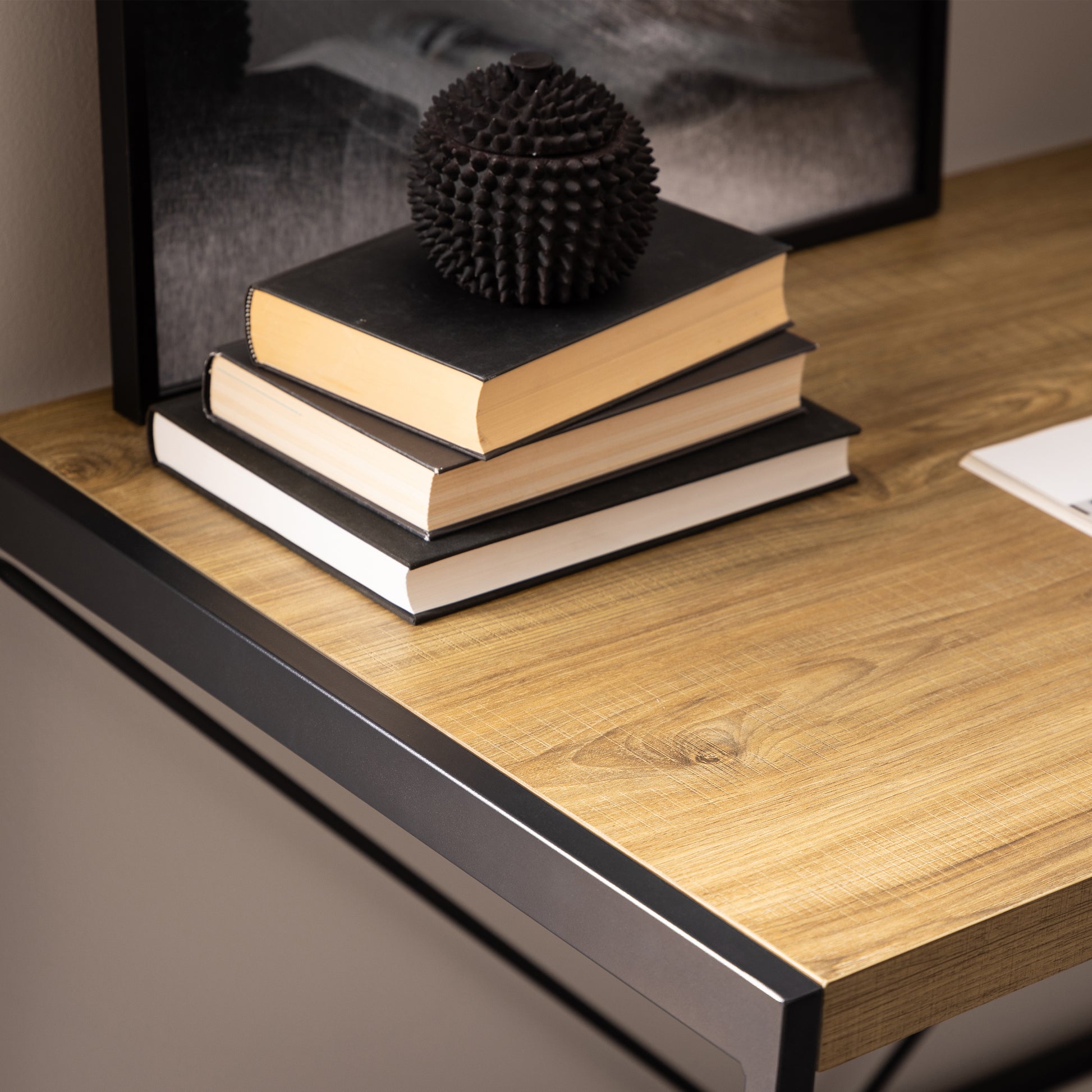 Bahamas Office Desk in Black and Oak