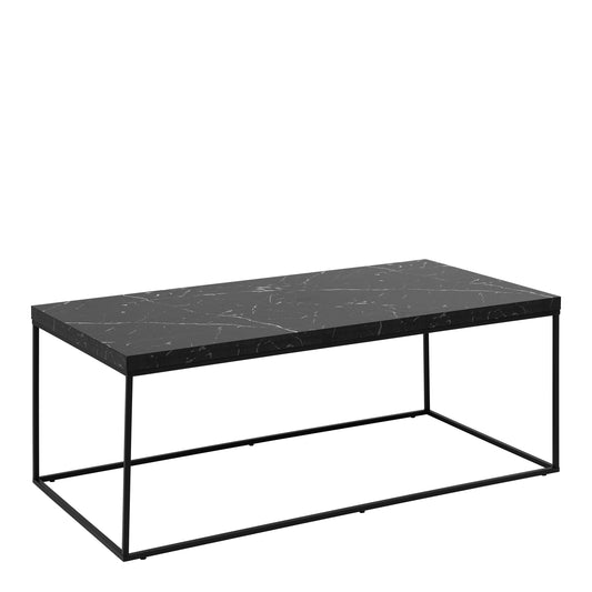 Barossa Coffee Table with Black Marble Marquina Top & Black Steel Base 110x55x45cm