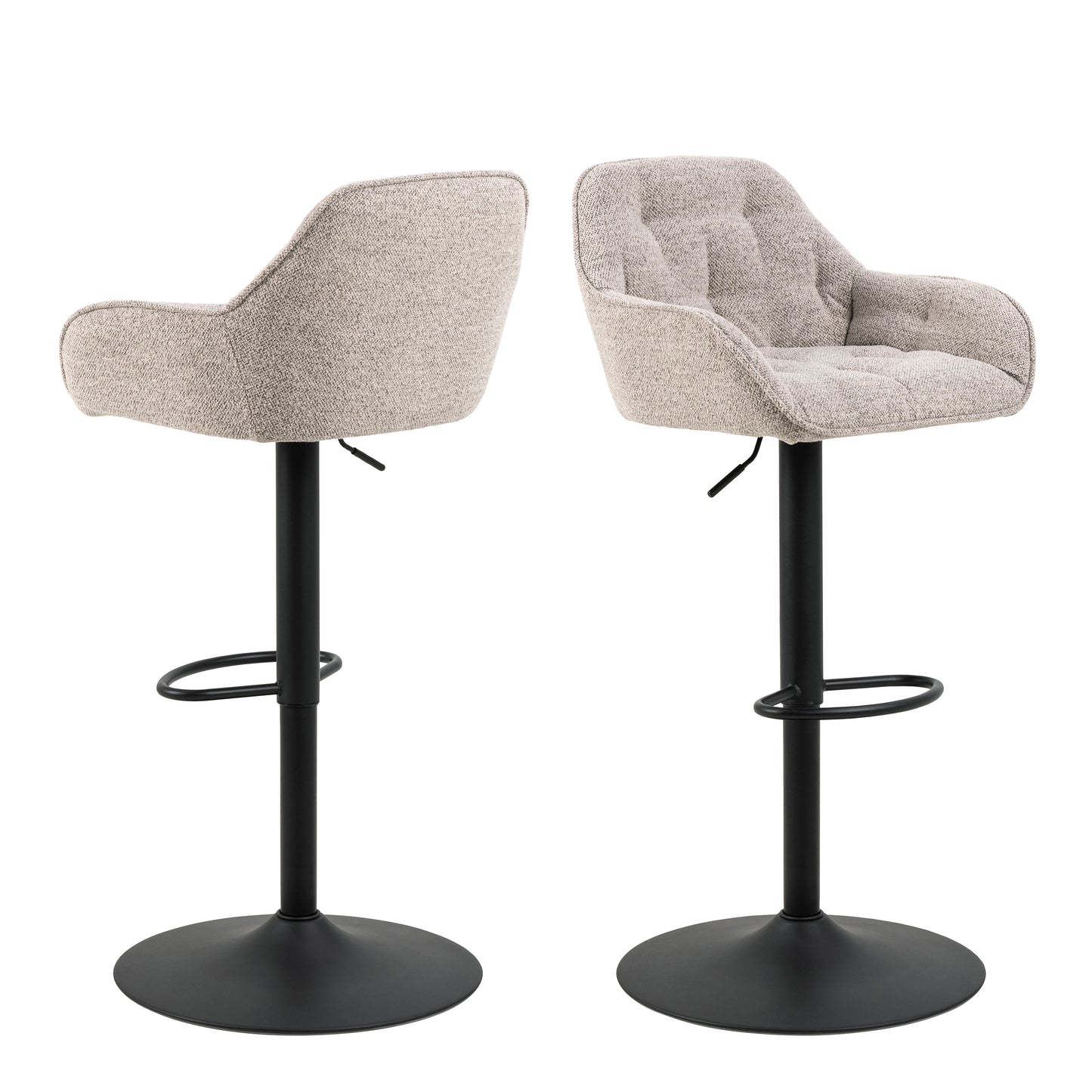 Brooke Swivel Bar Stool with Height Adjustable Function in Monza Beige Set of 2