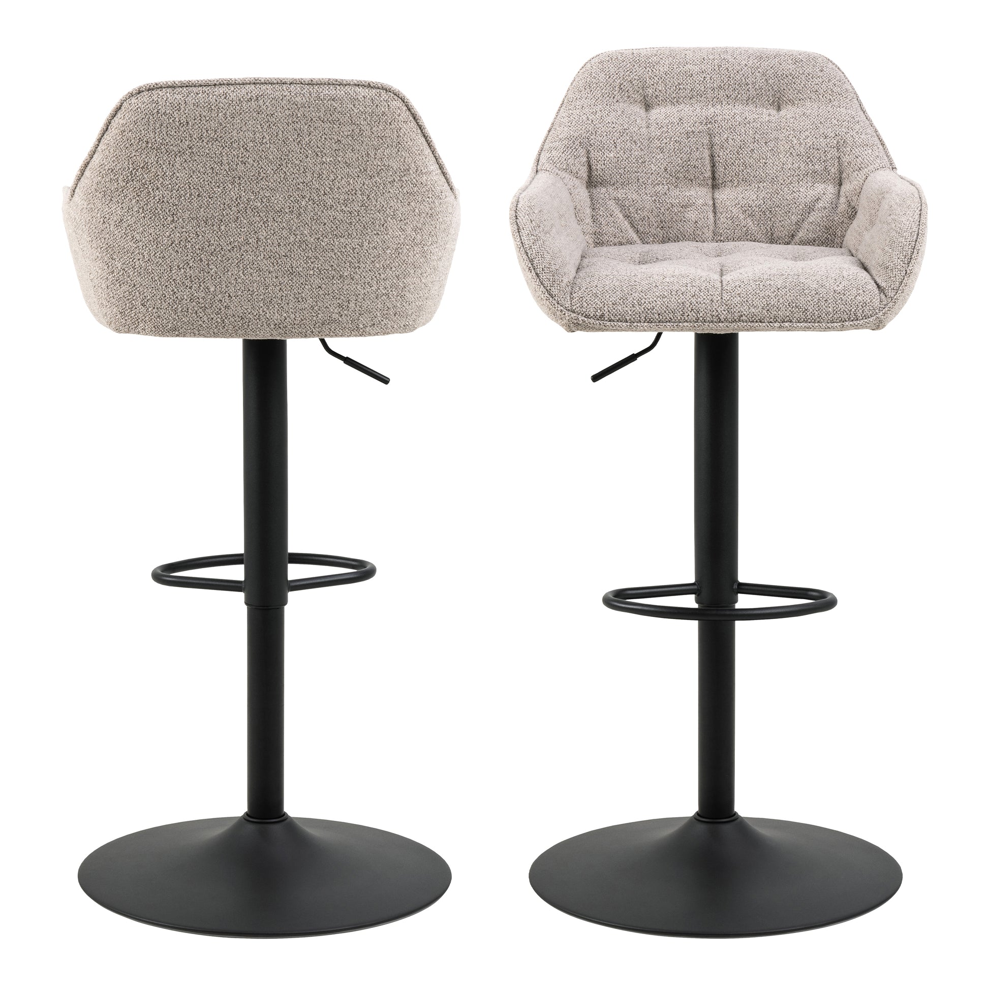 Brooke Swivel Bar Stool with Height Adjustable Function in Monza Beige Set of 2