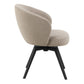 Darlene Dining Chair with Armrest and Swivel Function in Beige