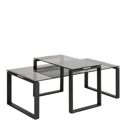 Katrine Coffee Table Set with Smoked Glass Top