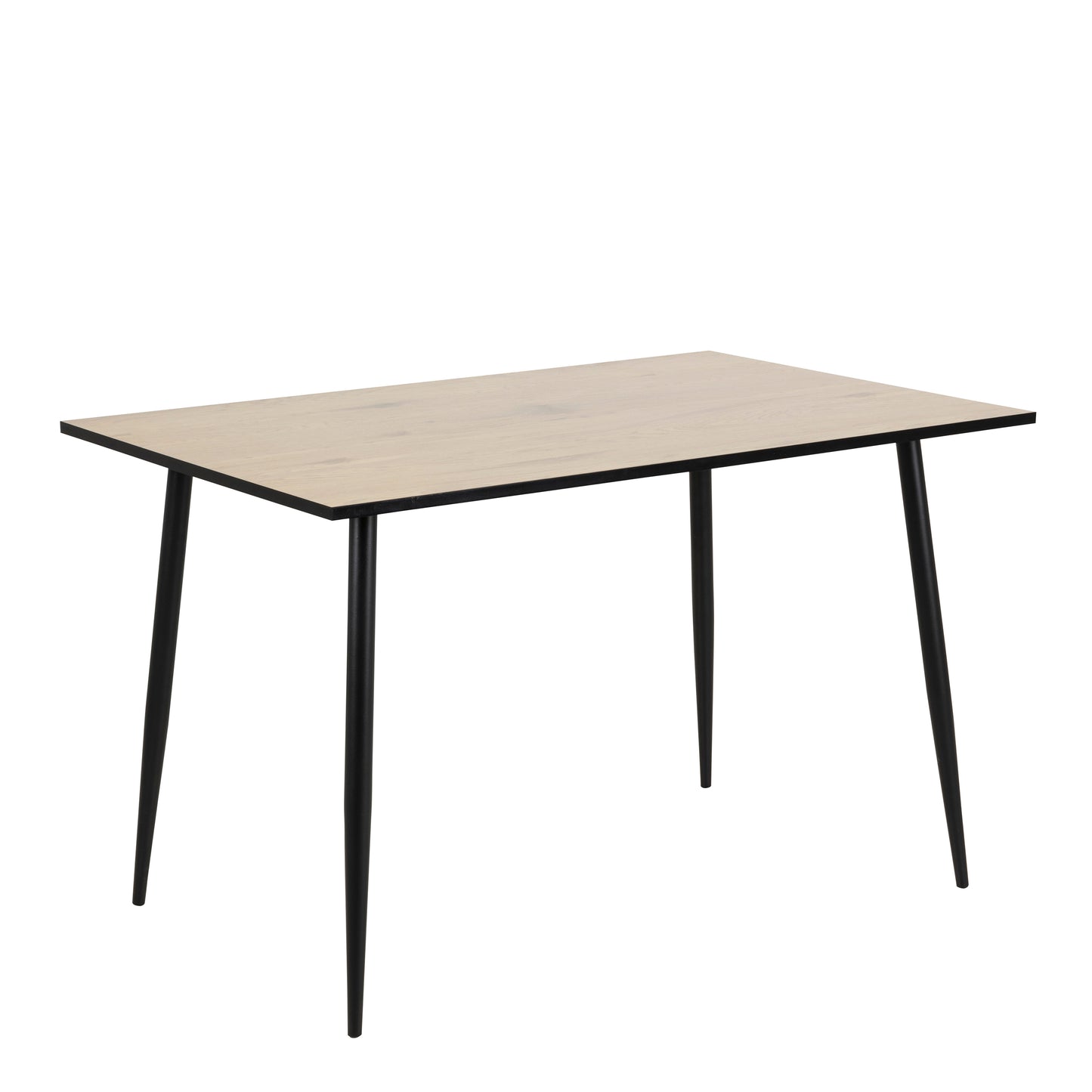 Wilma Dining Table with White Oak Top & Black Legs