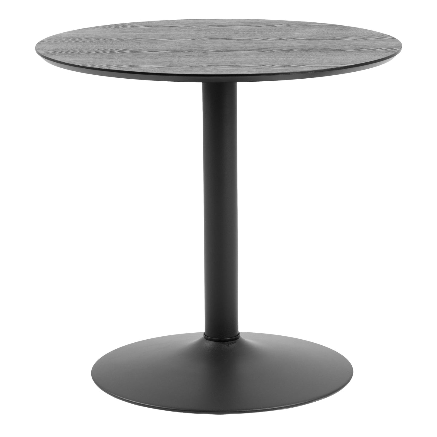 Ibiza Small Round CafÃ© Table with Black Ash Top and Matt Black Base