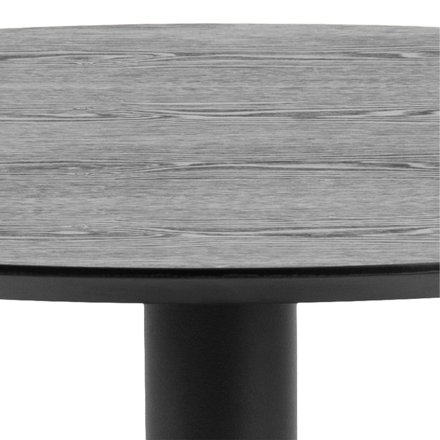 Ibiza Small Round CafÃ© Table with Black Ash Top and Matt Black Base