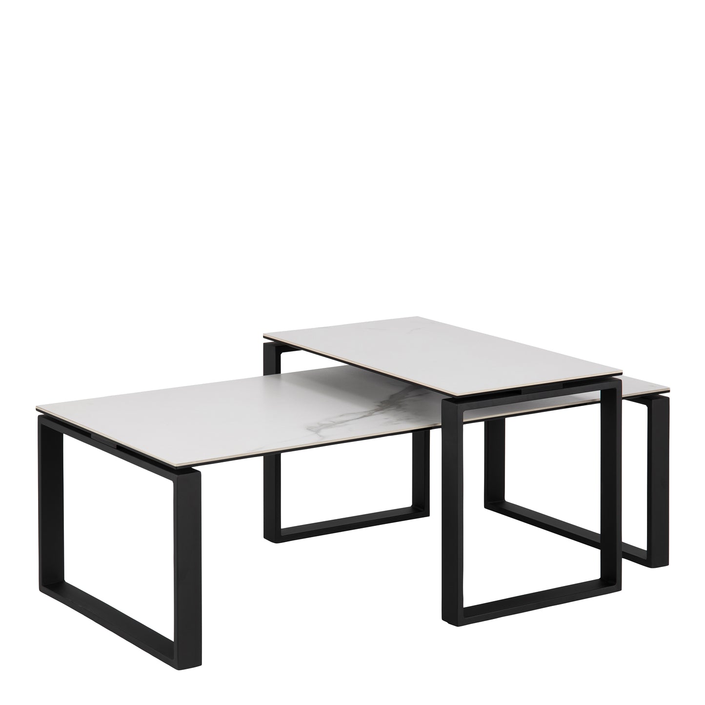 Katrine Coffee Table Set with White Ceramic Akranes Top